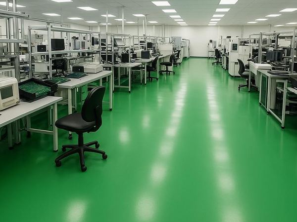 Sàn phòng sạch khu vực lắp ráp điện tử phủ chống tĩnh điện